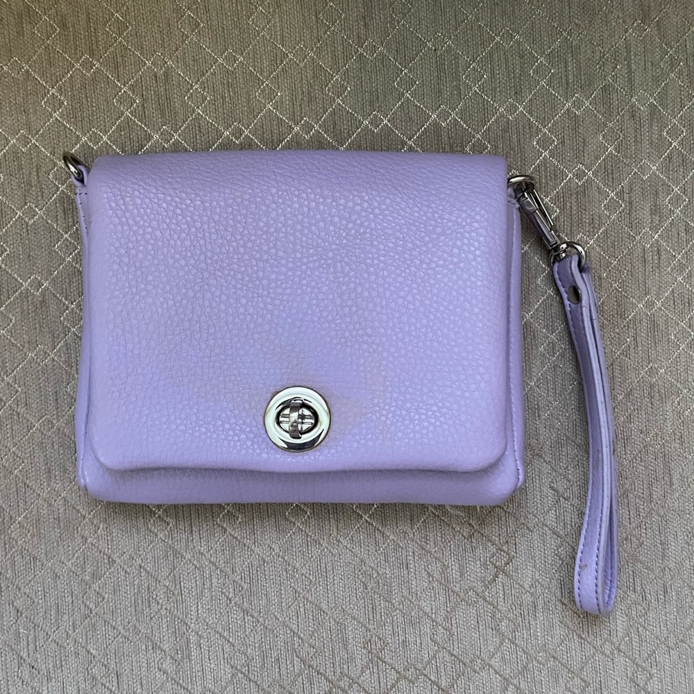 Small purple clutch w/ shoulder strap